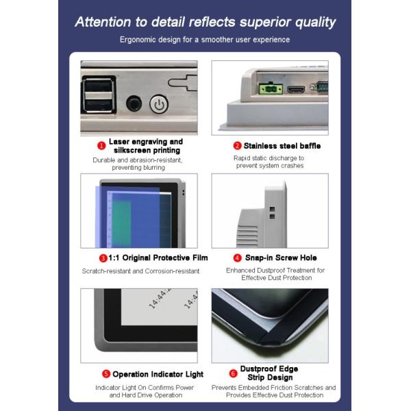 15.6 Inch Industrial all-in-one cash register terminal for supermarkets Linux Win 10 Rk3568 Rk3588 Open Frame Touch Screen Hdmi Panel Pc