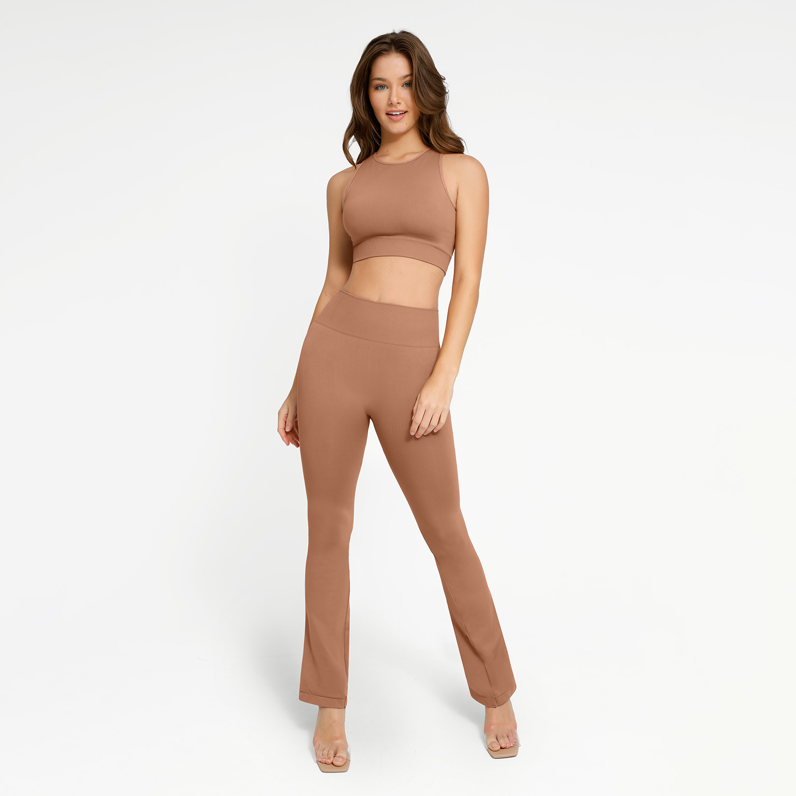S-XL HEXIN Women's Seamless Fitness T-Shirt Yoga Suit Sport Crop Top Long Sleeve Hi-Waist Leggings Sexy Gym Clothing Workout Gym Set