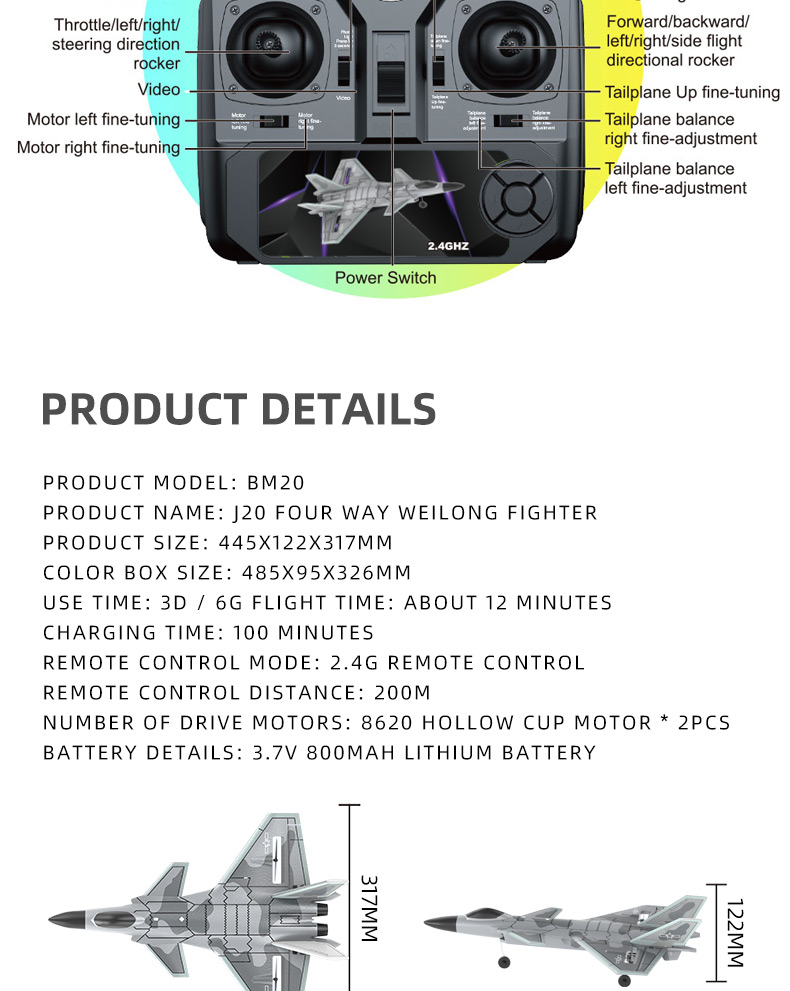 90 Minutes Charging Time Glider Foam Airplane 4 Aircraft Model Remote Radio Control Fighter Toys with and Direct Supply