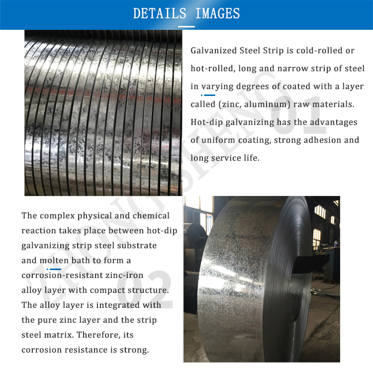 ISO9001 Certified Dx51d z275 Galvanized Steel Strip for Punching Services Big Spangle Less than 600mm Width