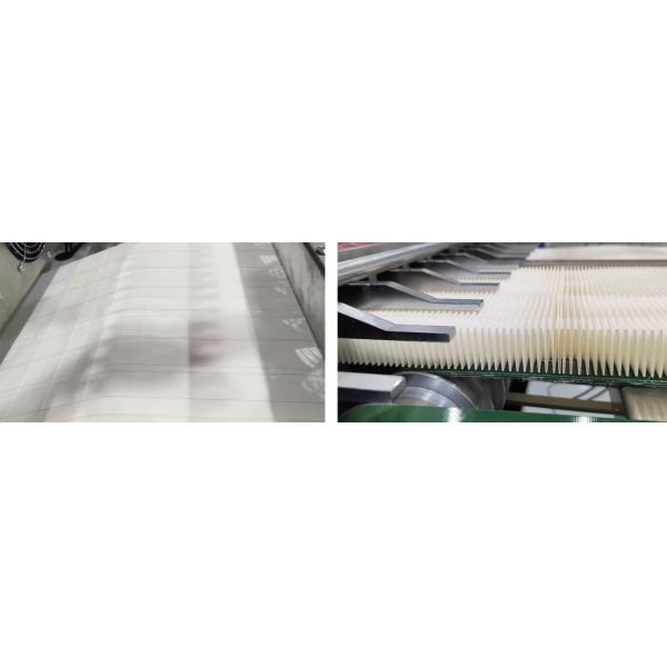 Precision Fully Automatic Filter Paper Feeding Pre Cutting Pleating Production Line