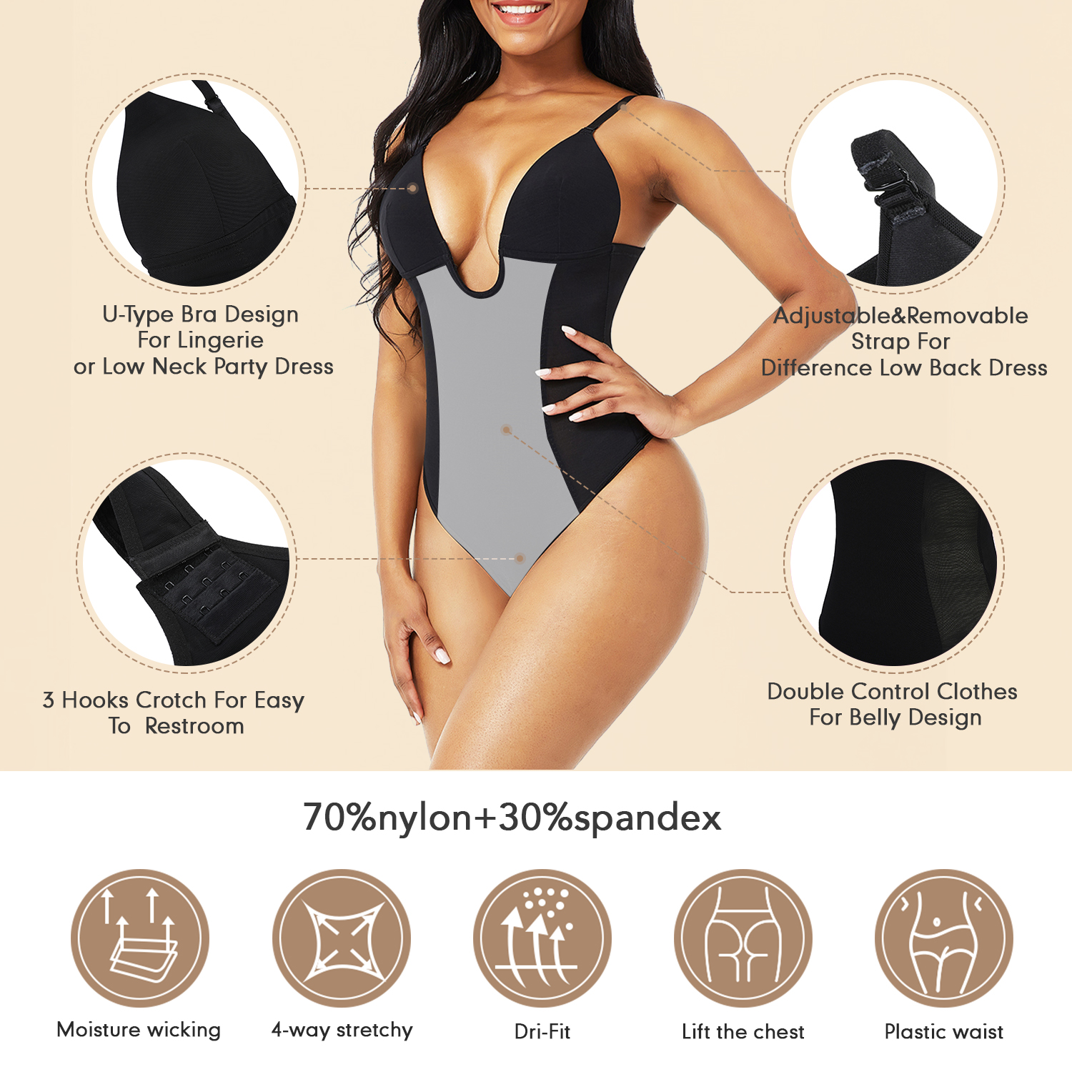 DHL Shipment High Waist Tummy Control Women's Shapers HEXIN Seamless Butt Lifter Shapewear