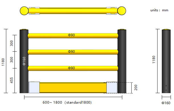 ME+  Safety Barrier Warehouse flexible anti-collision system   FS-2023A 