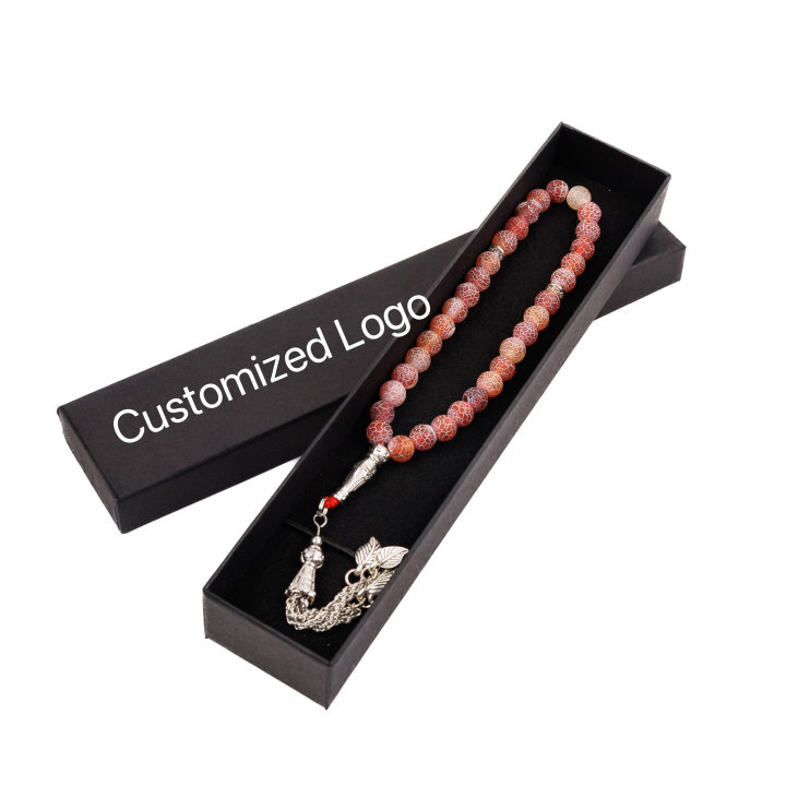 33 99 Factory Custom 8mm Natural Stone Beaded Tasbih Muslim Islamic Prayer Beads
