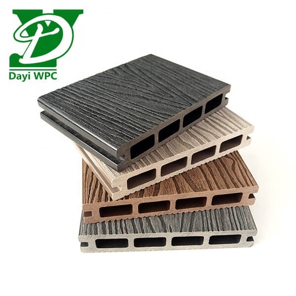 Quality Premium Waterproof Longboard Embossed Wood Plastic Composite Decking for sale