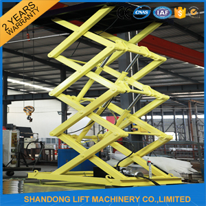 Stationary Hydraulic Scissor Lift , 4.8m Height Material Loading Warehouse Industrial Lift Table
