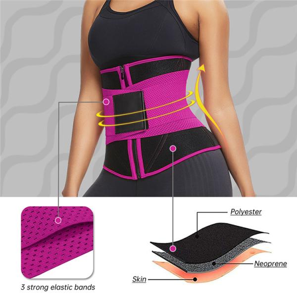 100% Polyester Outer Layer Waist Trainer Shaper for Women 10 Steel Bones Neoprene