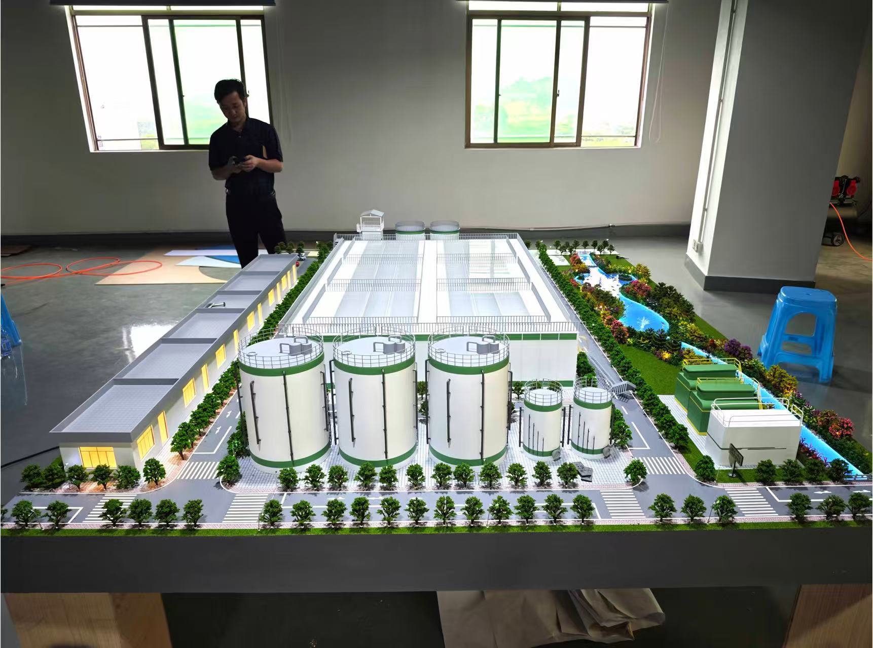 1:100 Water Treatment Plant Model Architectural Model Of Sewage Treatment Plant