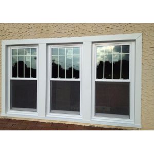 China Sliding Opening Style UPVC Window Single Hung with Decorative Glass on sale