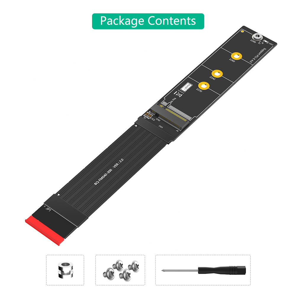 M.2 NVME SSD Extension Cable 30cm 180 Degree for Laptop PC