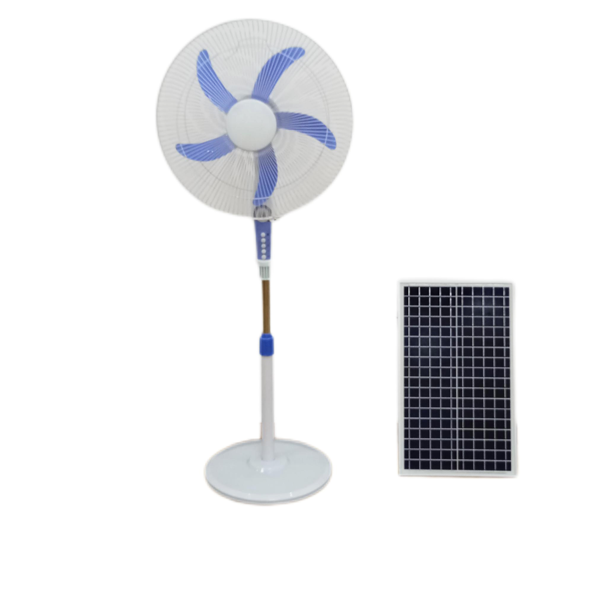 AC DC 16 / 18 Inch Rechargeable Solar Powered Fan For Home With LED Light