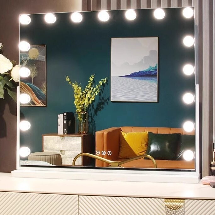 Quality Makeup Countertop Vanity Mirror 5x Lighted 360 Degree Rotated for sale