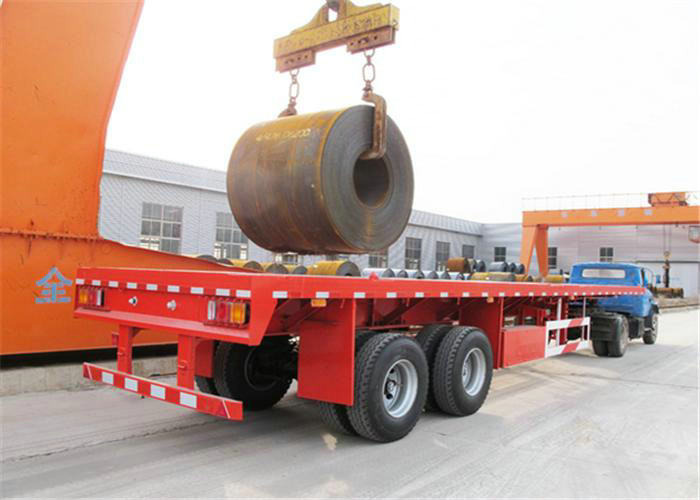 30 Tons-60 Tons 40ft Flatbed Semi Trailer For Container Cargo Transporting