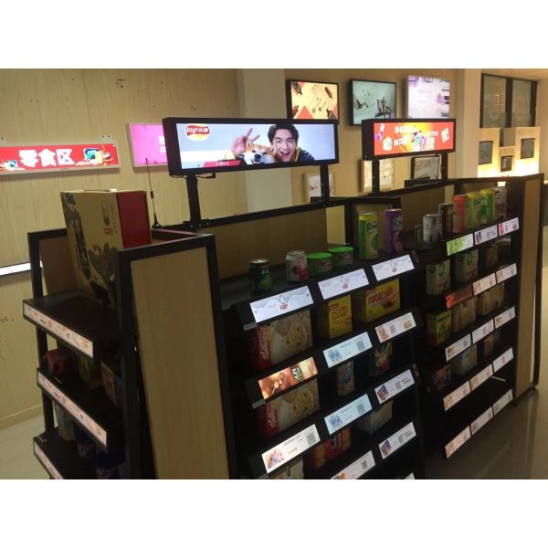 Bar Type Stretched LCD Signage Stand Alone Plug To Play Wall Mounted 29 Inch
