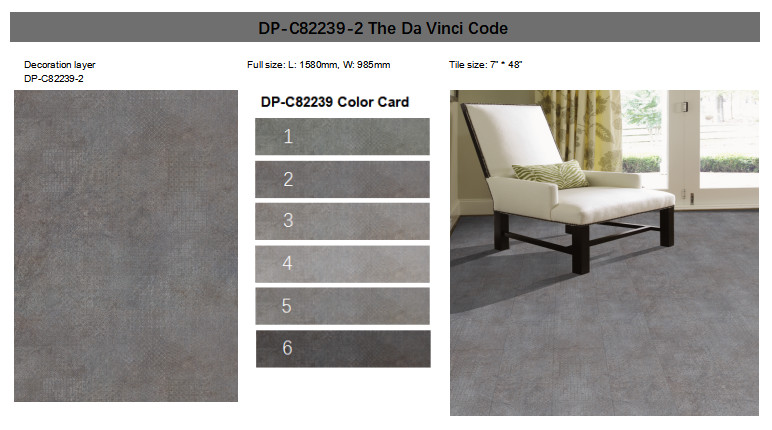 1220x183mm Stone Plastic Composite Vinyl Plank Flooring High Abrasion GKBM DP-C82239