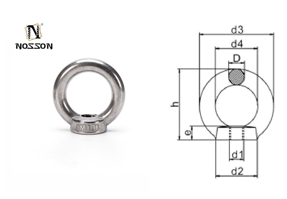 A4-70 Grade Passivation Coated Stainless Steel Lifting Eye Nut