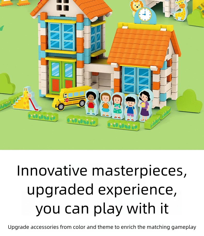 Children Learning Toys Building Block Educational Diy Mortise and Tenon Building Blocks Montessori Kids Stacking Wooden Toy