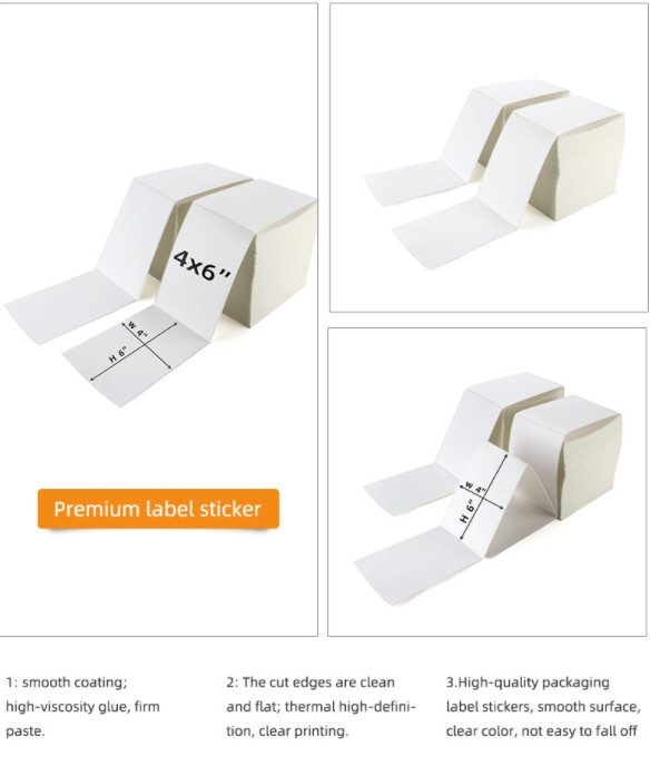 Oil Proof Sticky Label Roll A6 4x6 Shipping Label Paper