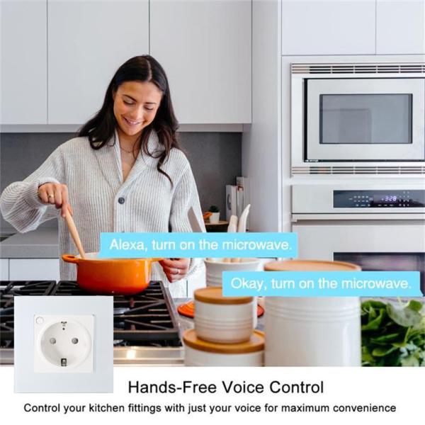 EU Standard 16A Smart Plug Socket 2.4GHz Wifi Wall Outlet Google Alexa App