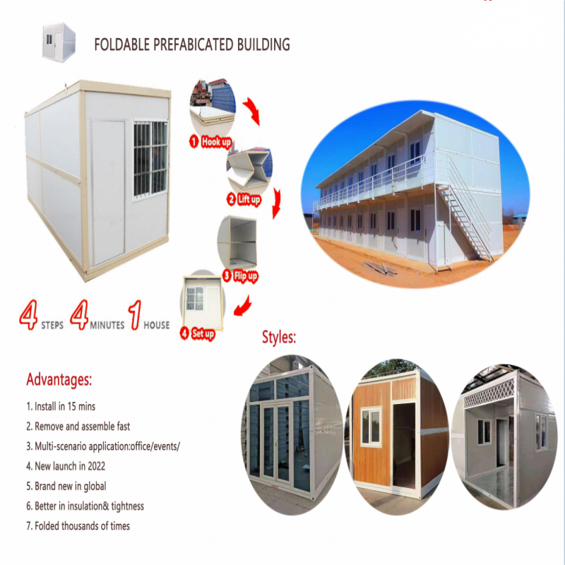 20FT 40FT Prefab Foldable Solid Steady Folding Container House For Shipping