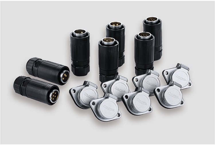 CNLINKO Waterproof Jack Shields E Bike Battery Power 3 Pole Connector Male 3 Pin Female 5 Pin Male and Female