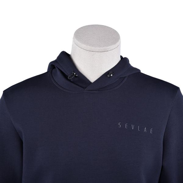 Custom Dark Blue Sweatshirt And Sweatpants Fashion Set Anti Static For Men
