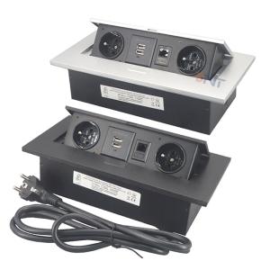 Quality Multimedia Office Desktop Pop Up Electrical Power Sockets With RJ45 for sale