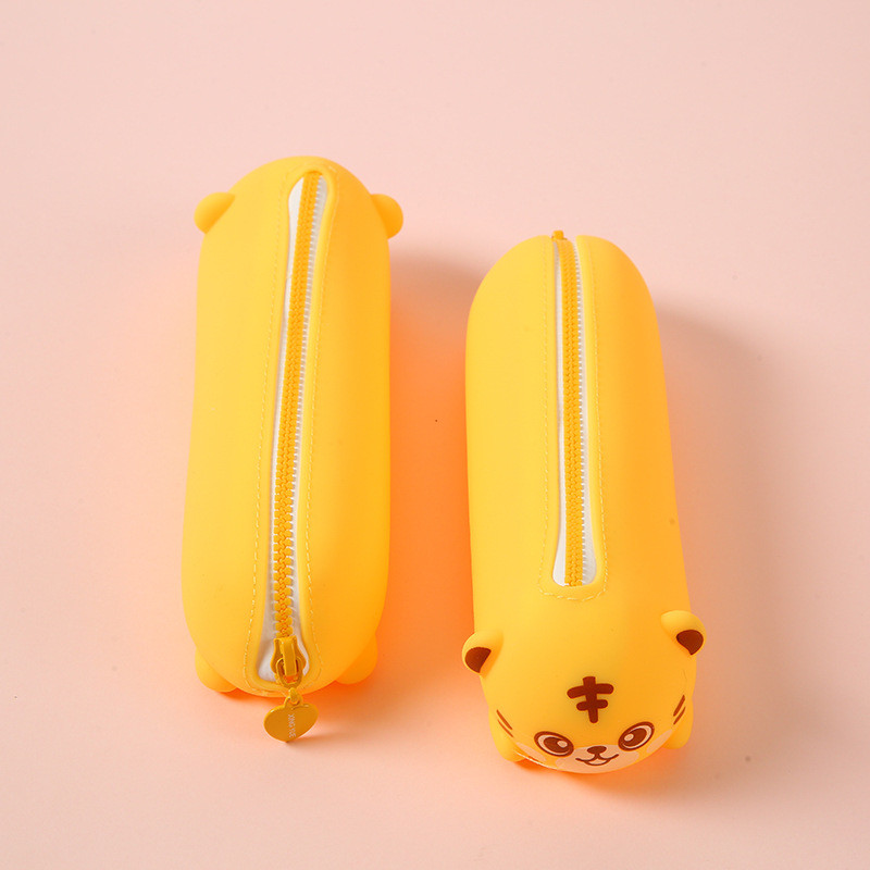 Pig Silicone Cartoon Pencil Box For Boys And Girls Stationery Case Pencil Pouch Makeup Bag School Supplies For Kids
