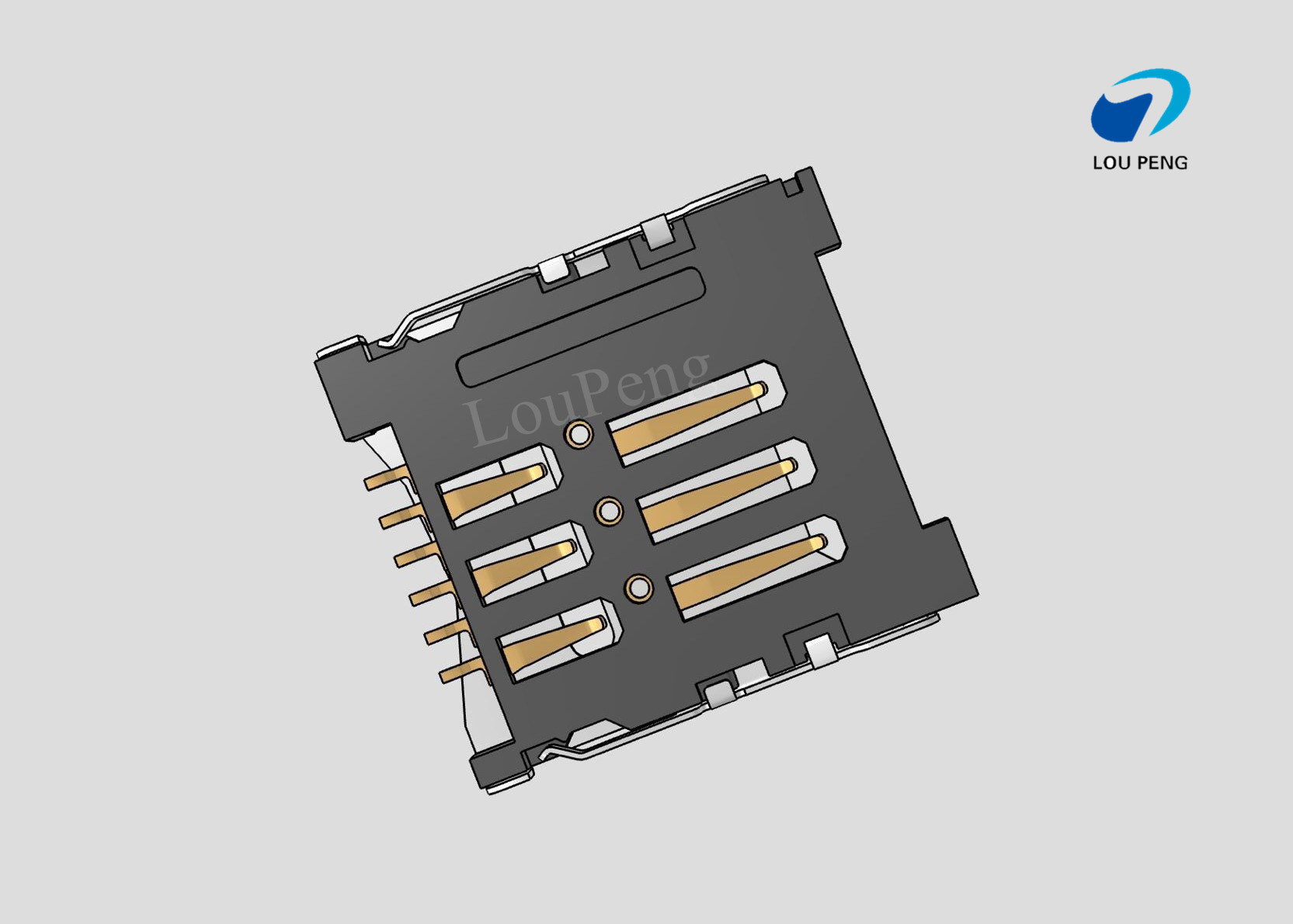 SIM Connectors, SIM Card Connectors, 2FF mini SIM Compatible Card, 6 Position, 2.54mm [.1in] Centerline,SMT