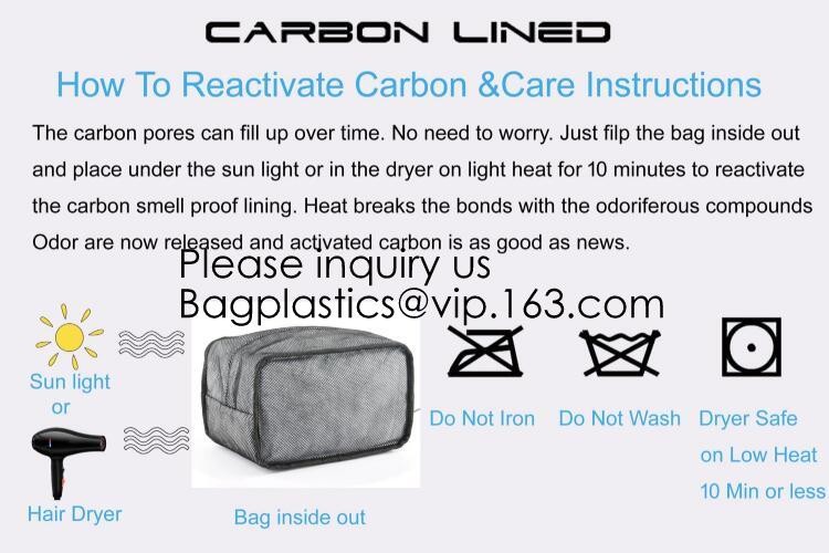 Activated Carbon Lined Odor Small Smell Proof Bag For Weed With Waterproof Zipper,Smellproof Pouch Stylish Secire Lock B