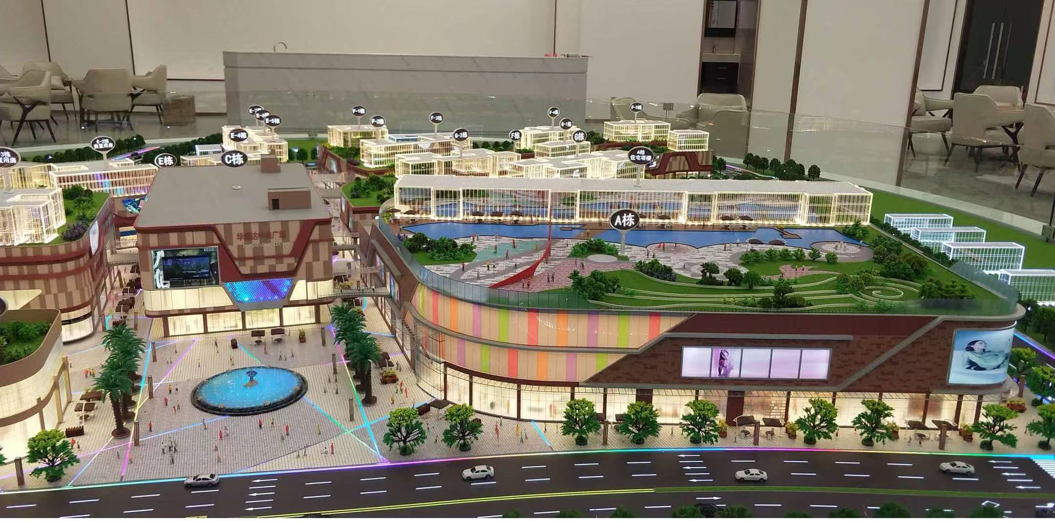 1:100 Architectural Site Model Commercial Construction Site Model