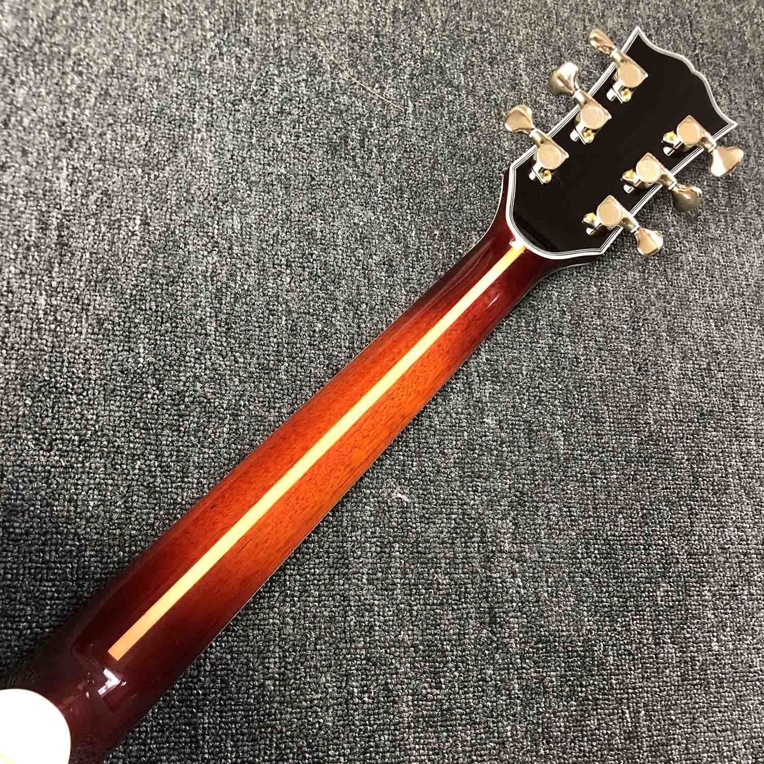 Custom AAAA All Solid KOA Wood 43 Inch Design Jumbo Body Acoustic Guitar Abalone Binding with Logo on Headstock is OK