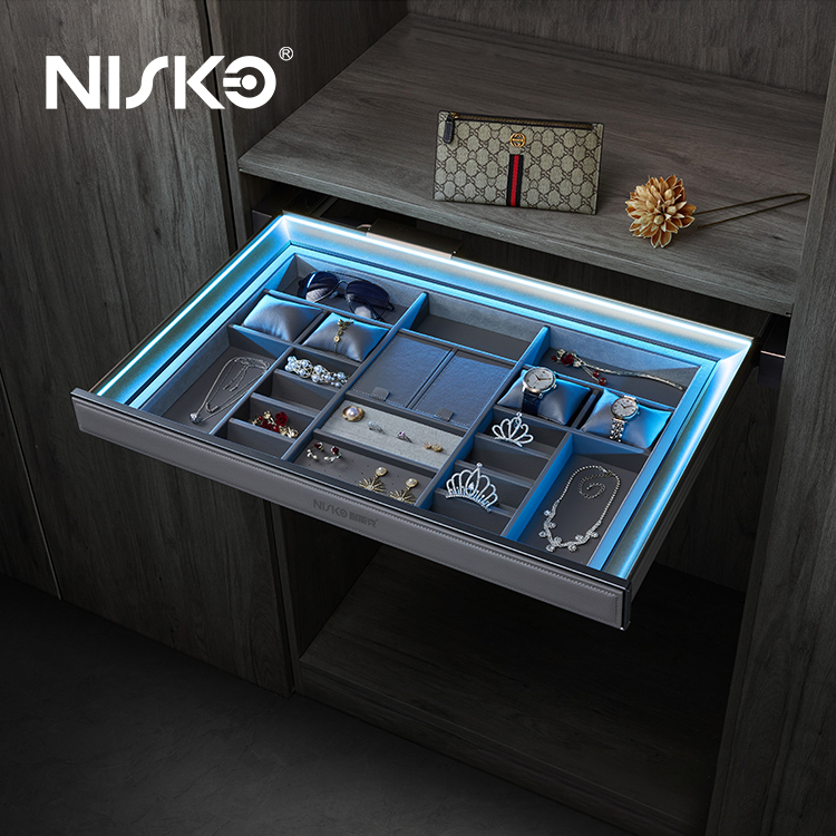 Quality Pull out Jewellery Organizer Drawer with Led Light for sale
