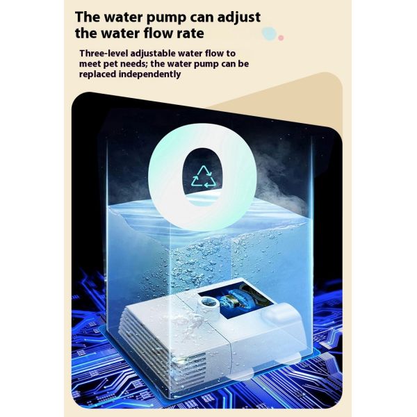 Eco-Friendly Automatic Circulating Water Dispenser for Smart Cats Dogs New Solid Pattern Glass Pet Water Dispenser Charge Power