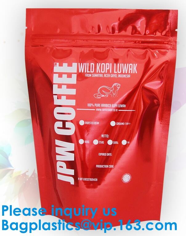 Glossy Laminate Zipper Bag Aluminum Foil Flat Pouch Bag Matte Finish Aluminum Foil Compostable Doypack