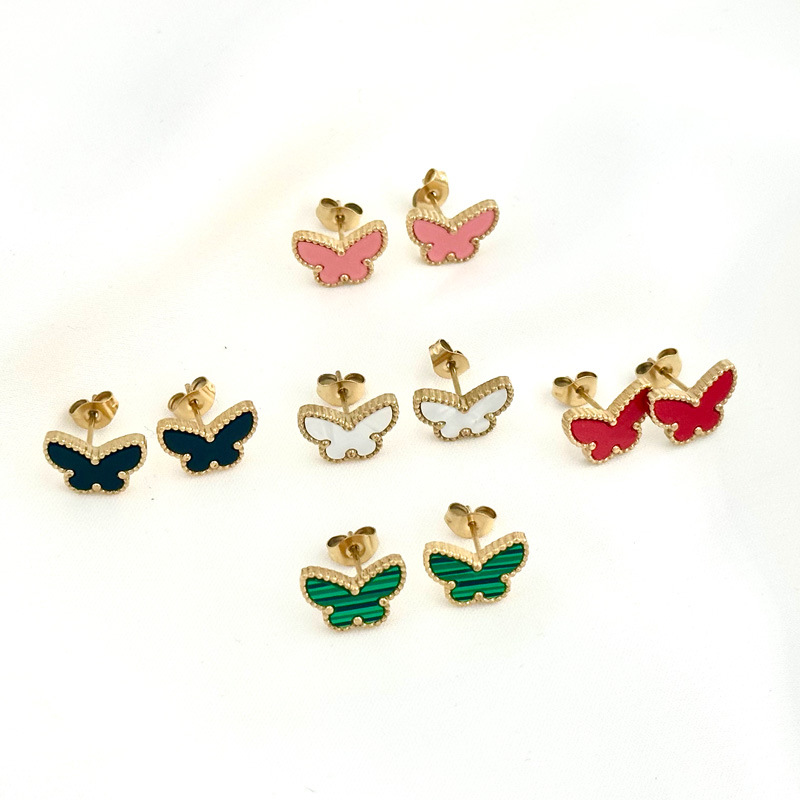 Stainless Steel Butterfly Necklace Earrings Bracelet Butterfly Jewelry Set For Women