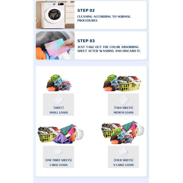 Clothes Color Grabber Laundry Sheets Customized With Long Lasting Scent