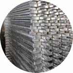 hot dipped galvanized steel fences are placed together waiting for next processing.