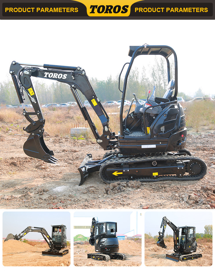 Crawler Toros Mini Excavator 2.6 Ton Small Digging Equipment For Road Repair