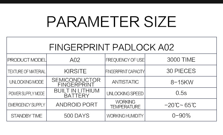 Smart Door Lock Keyless Fingerprint Padlock Safety Biometric Digital Finger Print Electronic Pad Locks
