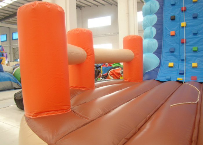 Inflatable Climbing Wall And Slide 5 X 3.8 X 4.5m , Big Blow Up Rock Climbing Wall