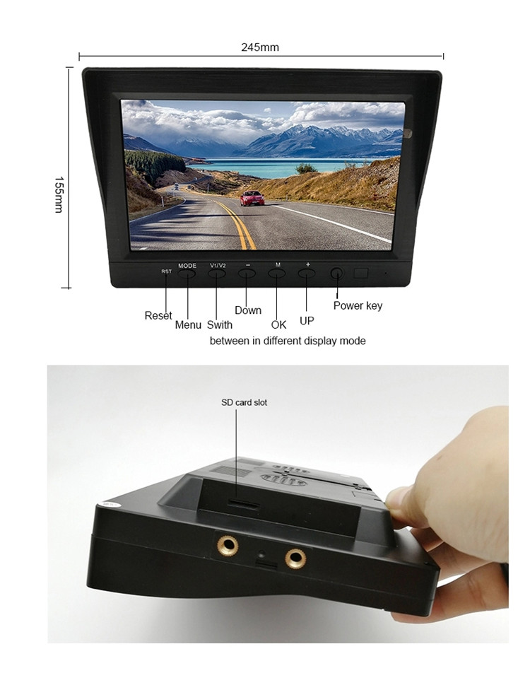 10inch Truck Dashboard Mounted Dash Cam 128G Automotive DVR Camera System 9V-36V