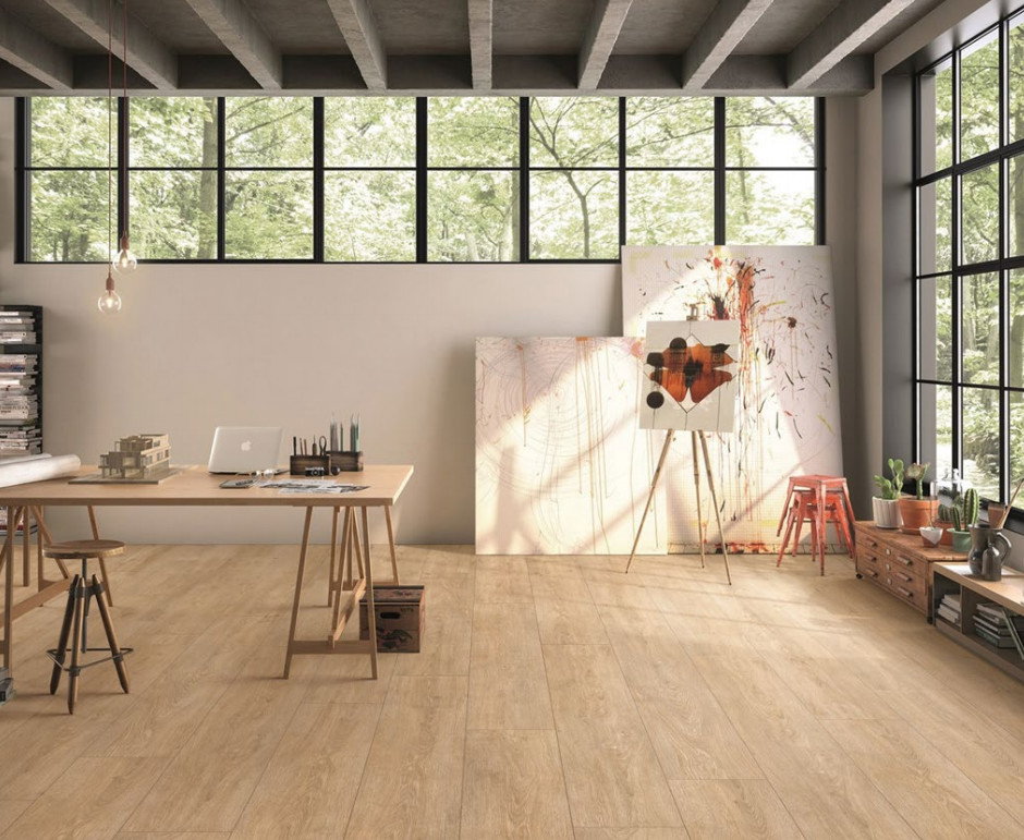 250x1500mm Cream Wooden Porcelain Tile 9.5mm Thickness