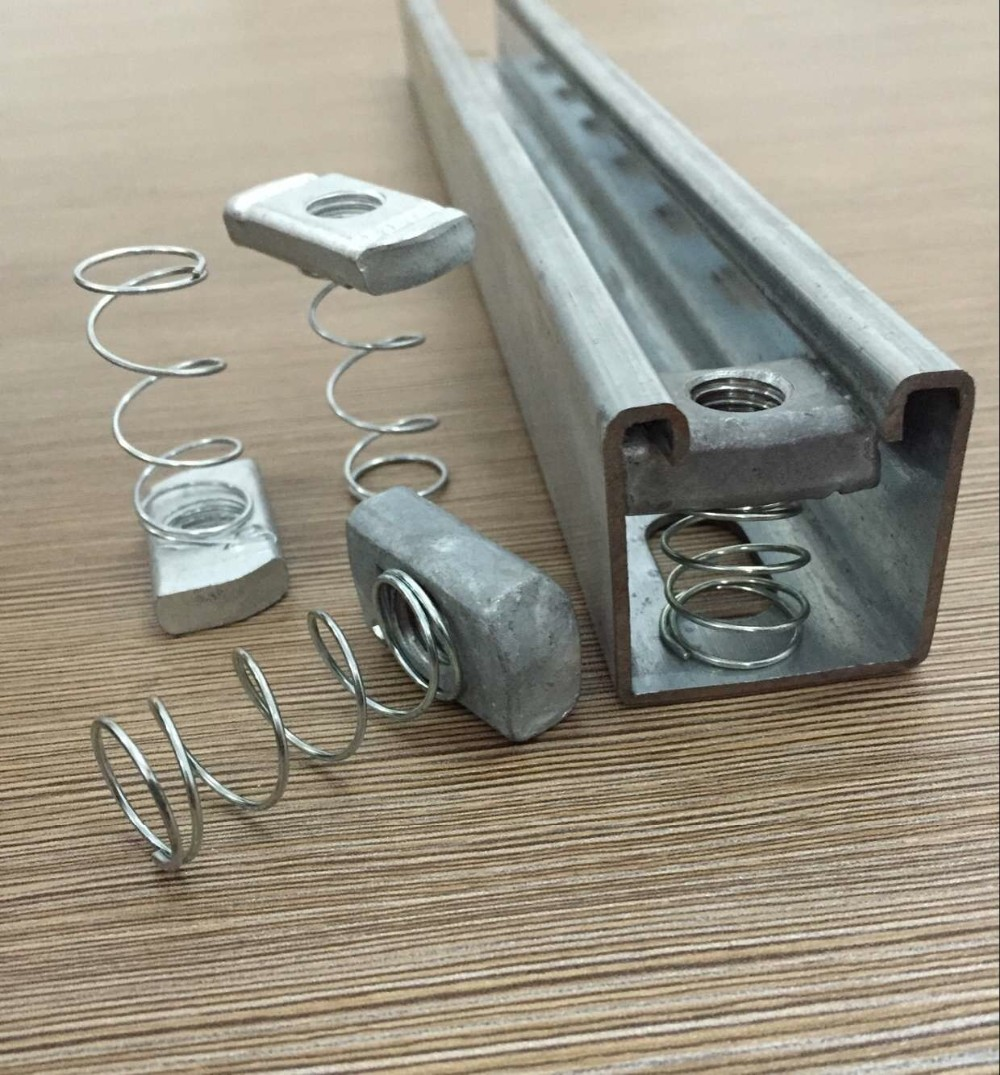Zinc Plated M6 M8 M10 T Channel Spring Nut for Long Spring Strut in Metric Measurement System