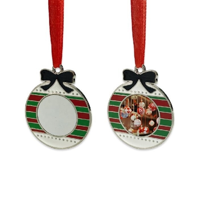Customized Blank Sublimation Metal Christmas Ornaments DIY Christmas Gifts