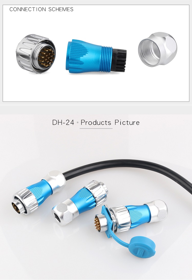 CNLINKO Industrial High Current Solar Battery Waterproof Rotary Power 220vac Male Female Plug Socket 4 Pin IP68 Connector