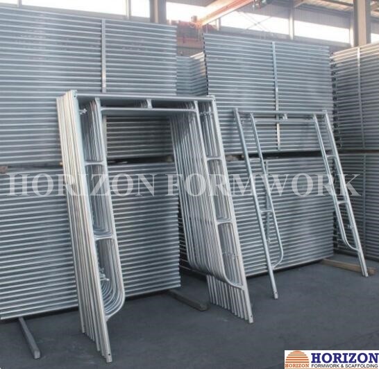 Walk Thru Steel Frame Scaffolding Slide Lock High Bearing Capacity 5' X 6'4''