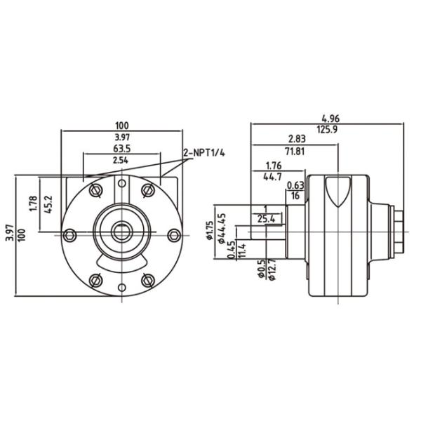 0.93 HP 3000R/M Rotary Vane Type Pneumatic Air Motor