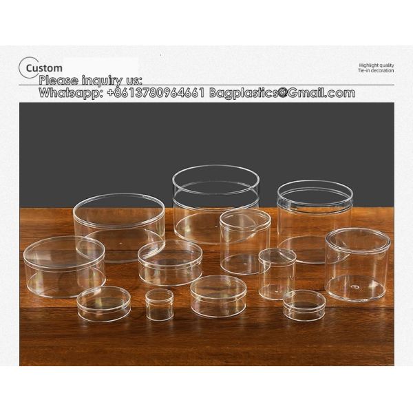 Clear Acrylic Round Box Mini Sweet Container Plastic Favor Gift Boxes Transparent Candy Chocolate Packaging With Lid Storage Boxes for Candy,Pill,