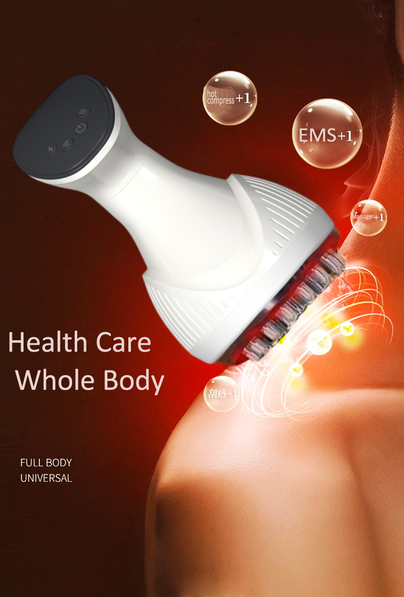 Home Electric Microcurrent EMS Massage Device Handheld Anti Cellulite Meridian Massage Brush